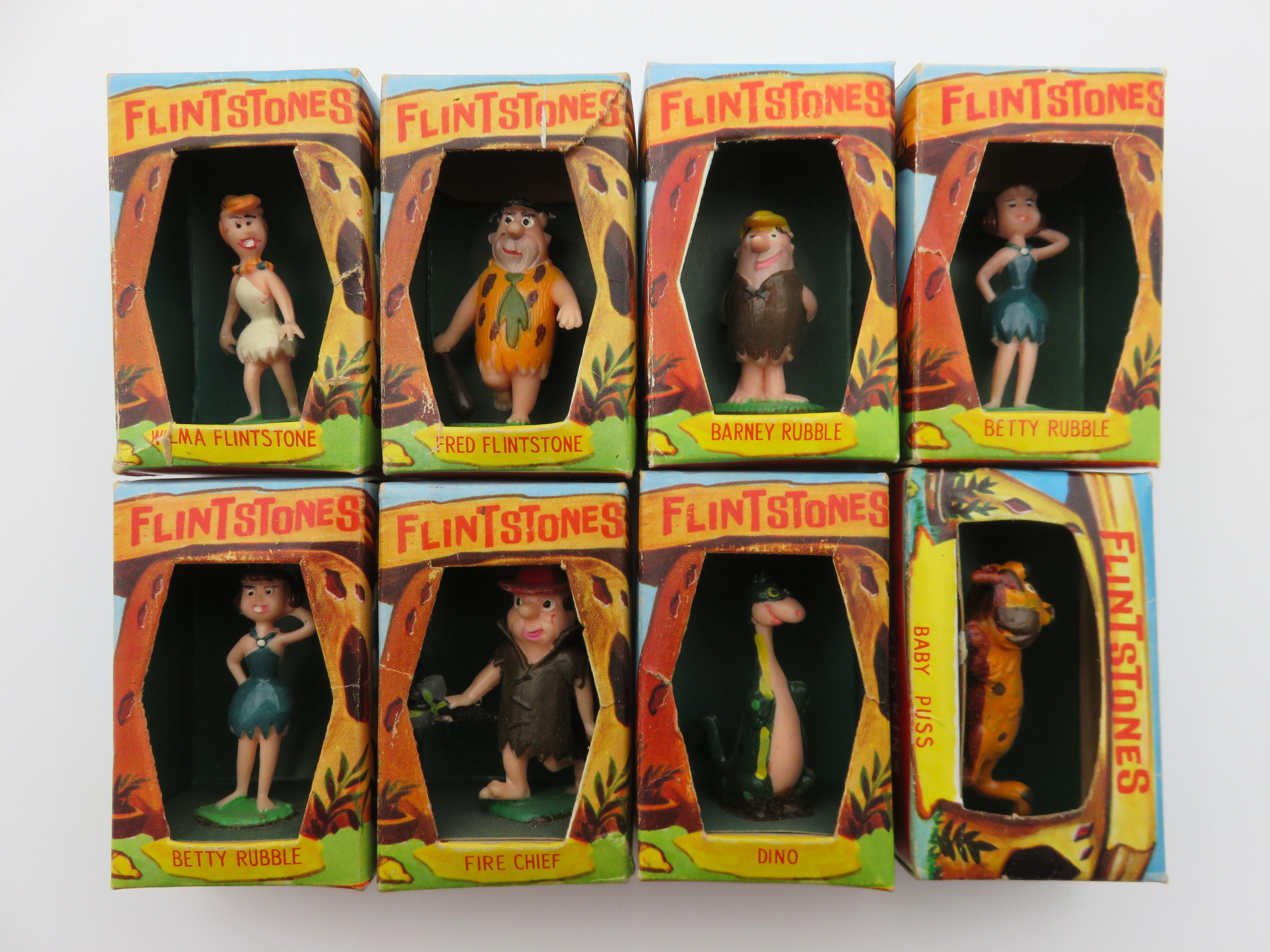 VINTAGE TV-Tinykins Flintstones Figure Lot of (8) - Louis Marx & Co./Marx Toys (1961) Collectibles